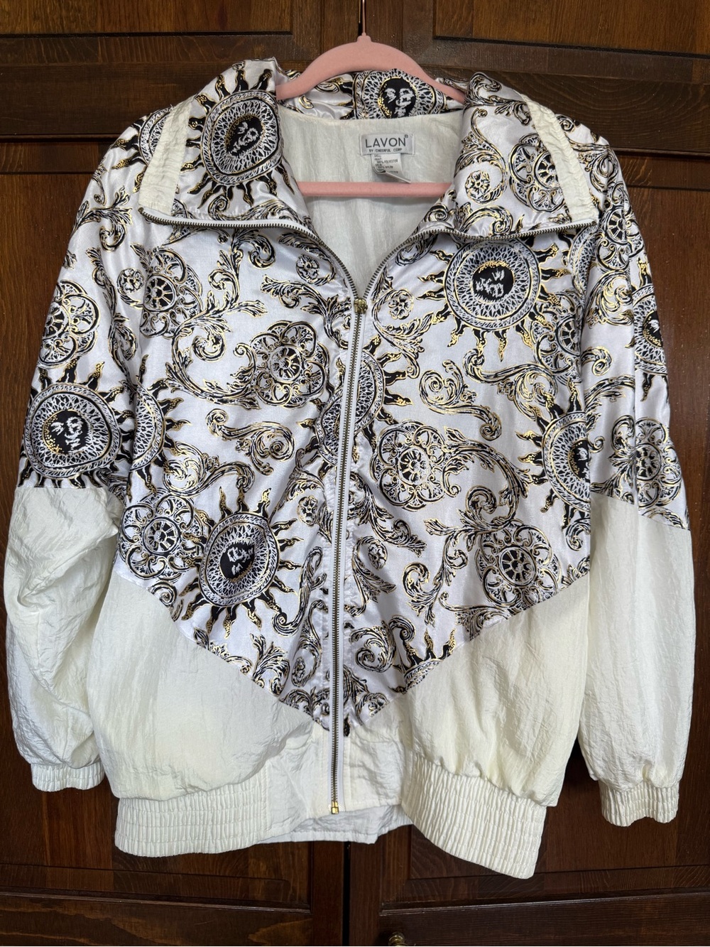 Rare VINTAGE 90s Lavon Baroque Celestial Sun Windbreaker | Oversized Small